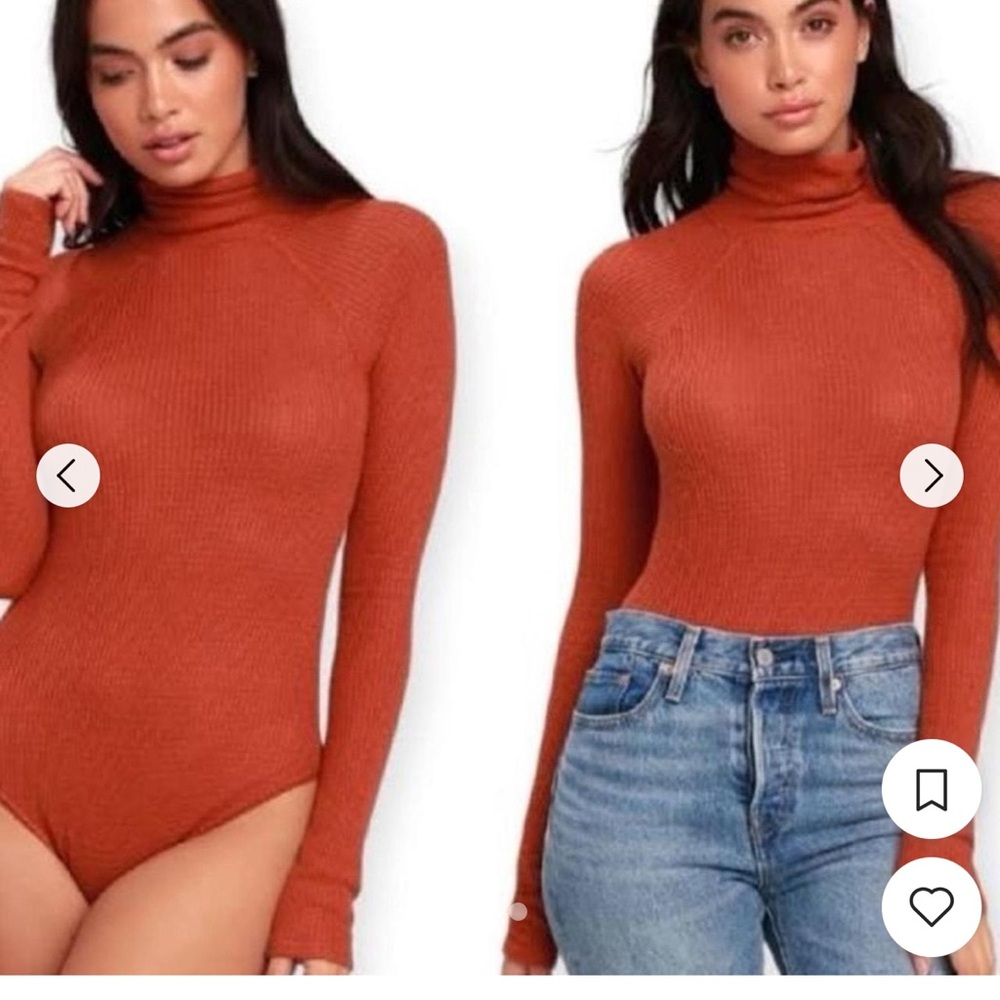 Intimately Free People All You Want Women's Rust Turtleneck Bodysuit Large Fall
